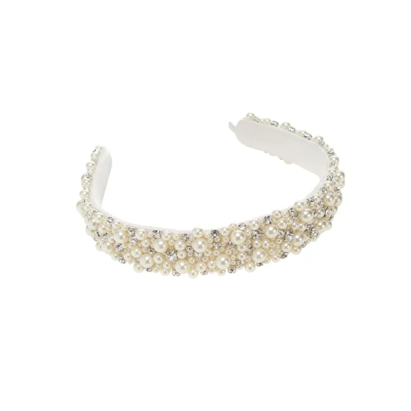 Diadema sposa perle e strass