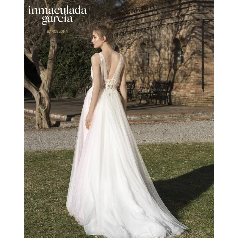 Caramel abito da sposa in tulle rosa tenue