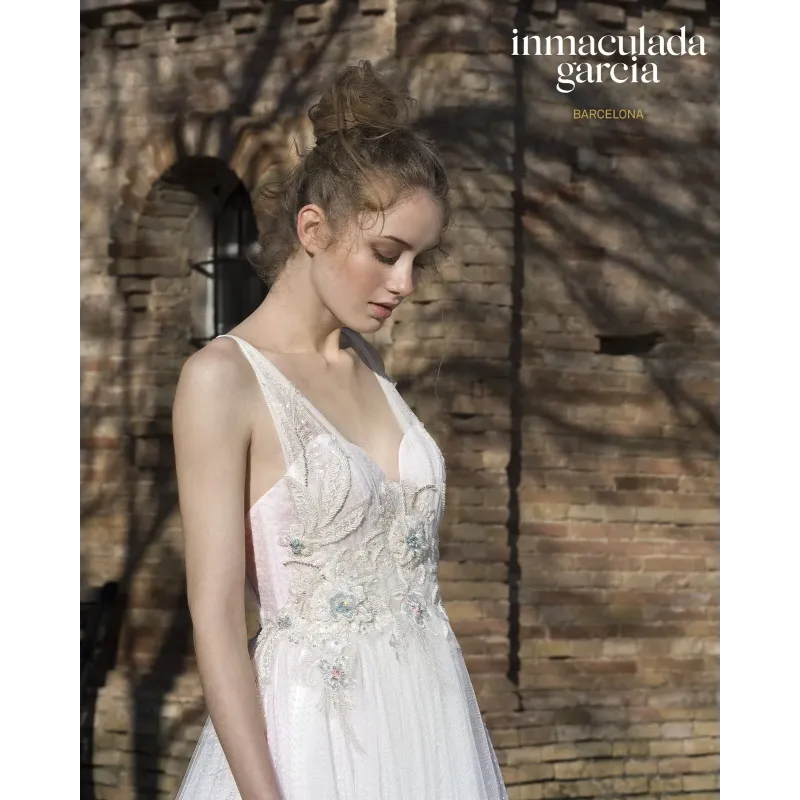 Caramel abito da sposa in tulle rosa tenue